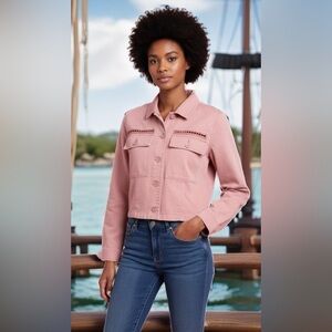 0157 Aeropostale Women's Light Pink Jean Jacket